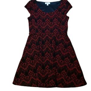 Candies Red Black Lace Chevron design, Large